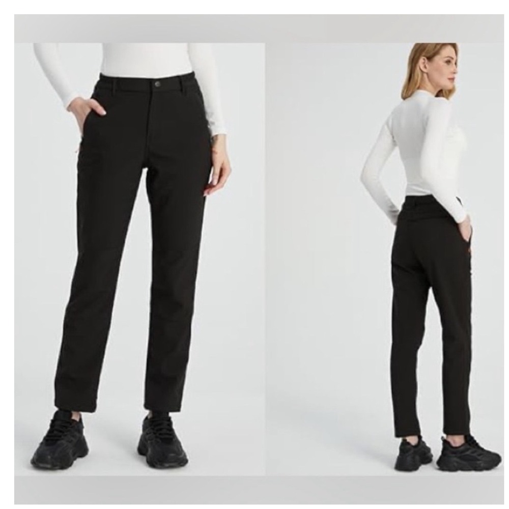 Camii Mia Fleece Lined Women's Black Waterproof Pockets Hiking Pants‎ Size 26